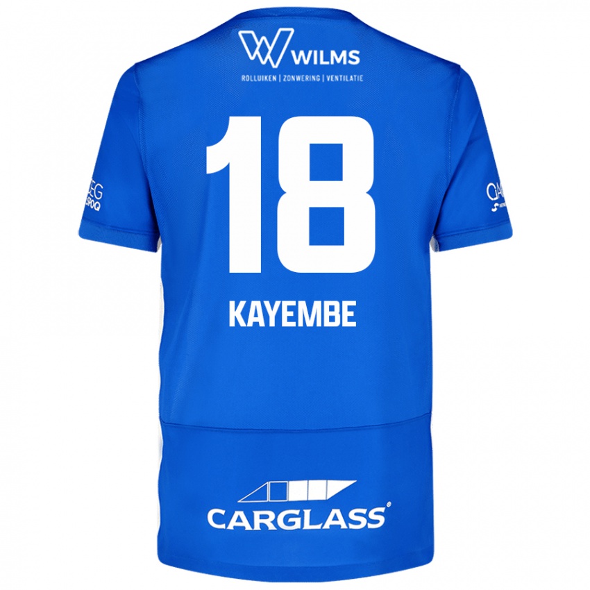 Mujer Camiseta Joris Kayembe #18 Azul 1ª Equipación 2024/25 La Camisa