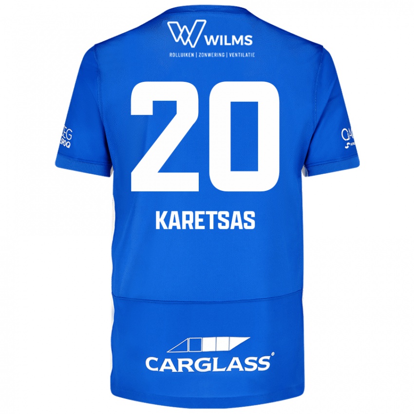 Mujer Camiseta Konstantinos Karetsas #20 Azul 1ª Equipación 2024/25 La Camisa