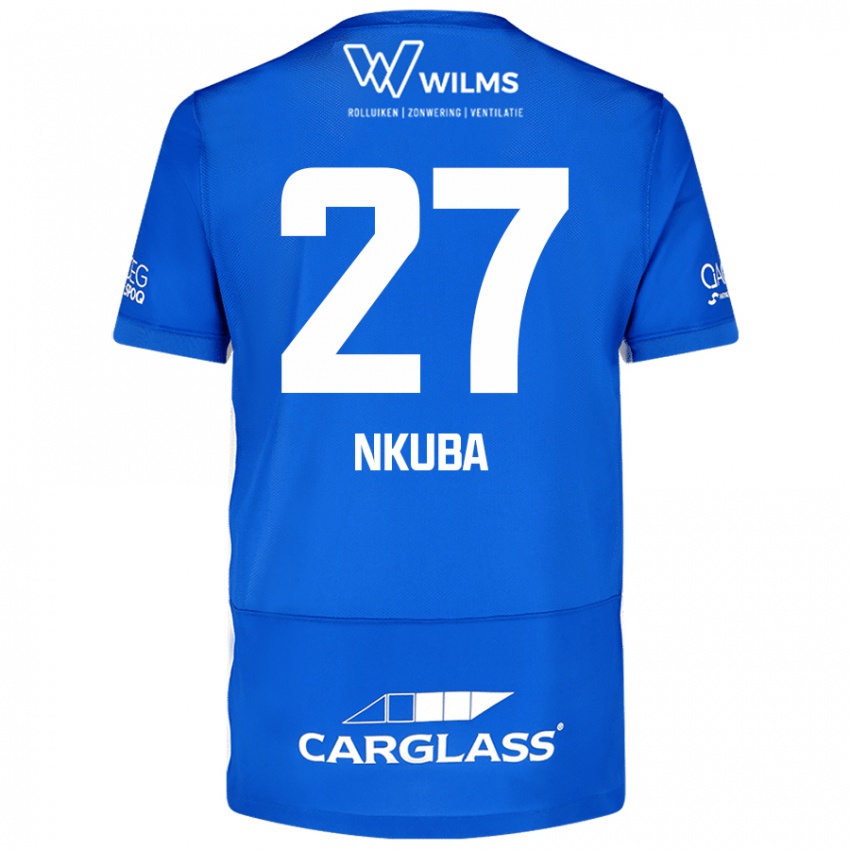 Mujer Camiseta Ken Nkuba #27 Azul 1ª Equipación 2024/25 La Camisa