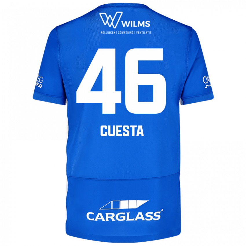 Mujer Camiseta Carlos Cuesta #46 Azul 1ª Equipación 2024/25 La Camisa