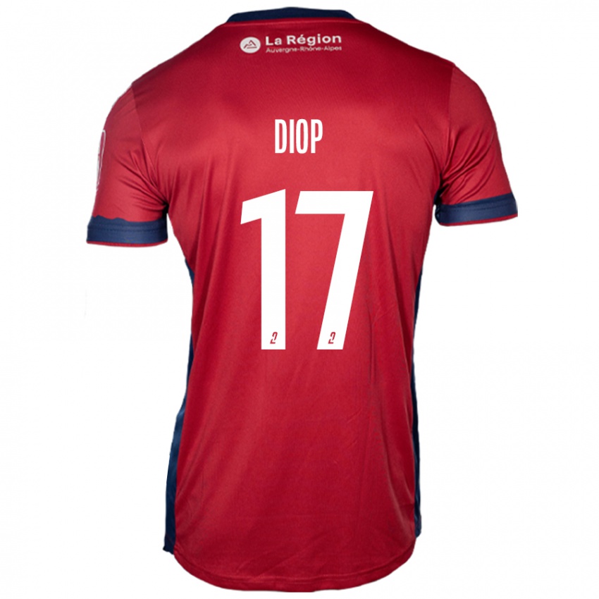 Mujer Camiseta Ousmane Diop #17 Borgoña Claro 1ª Equipación 2024/25 La Camisa