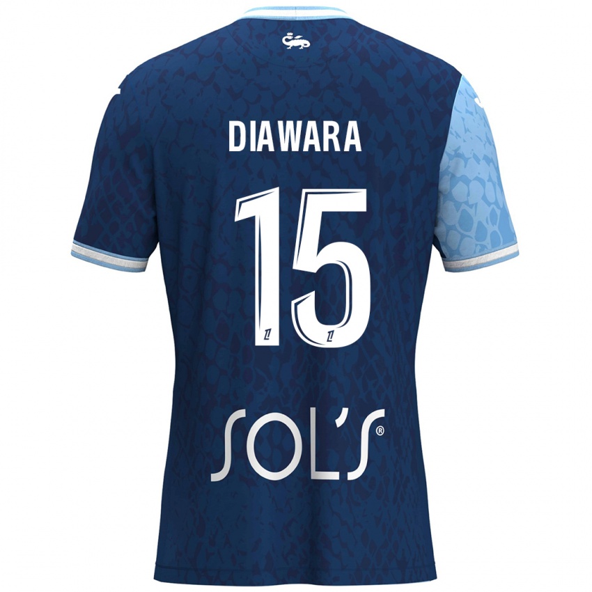 Mujer Camiseta Kandet Diawara #15 Azul Cielo Azul Oscuro 1ª Equipación 2024/25 La Camisa