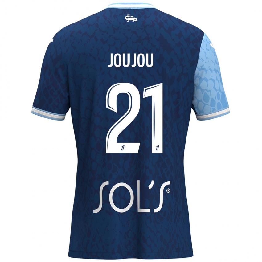 Mujer Camiseta Antoine Joujou #21 Azul Cielo Azul Oscuro 1ª Equipación 2024/25 La Camisa