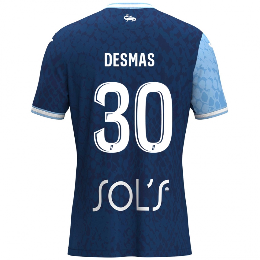 Mujer Camiseta Arthur Desmas #30 Azul Cielo Azul Oscuro 1ª Equipación 2024/25 La Camisa