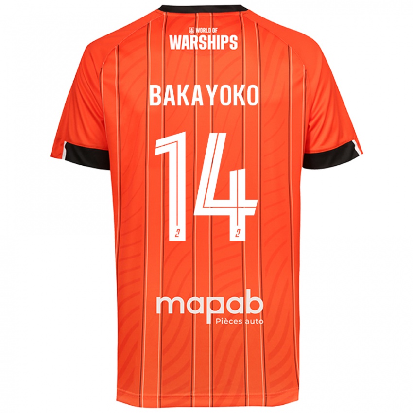 Mujer Camiseta Tiemoué Bakayoko #14 Naranja 1ª Equipación 2024/25 La Camisa