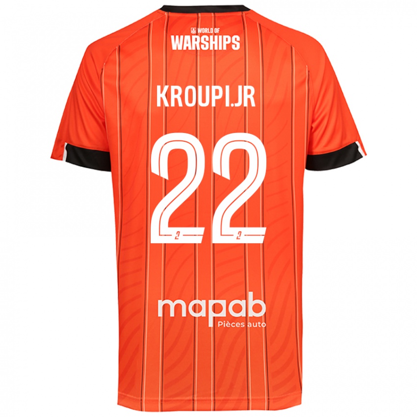 Mujer Camiseta Eli Junior Kroupi #22 Naranja 1ª Equipación 2024/25 La Camisa