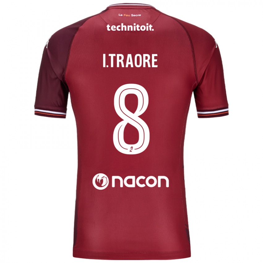 Mujer Camiseta Ismaël Traoré #8 Rojo Granata 1ª Equipación 2024/25 La Camisa