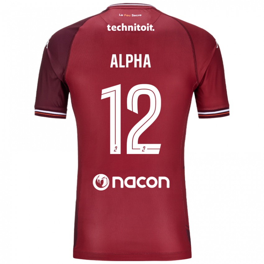 Mujer Camiseta Alpha Touré #12 Rojo Granata 1ª Equipación 2024/25 La Camisa