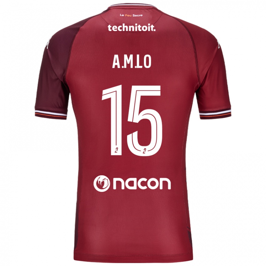 Mujer Camiseta Aboubacar Lô #15 Rojo Granata 1ª Equipación 2024/25 La Camisa