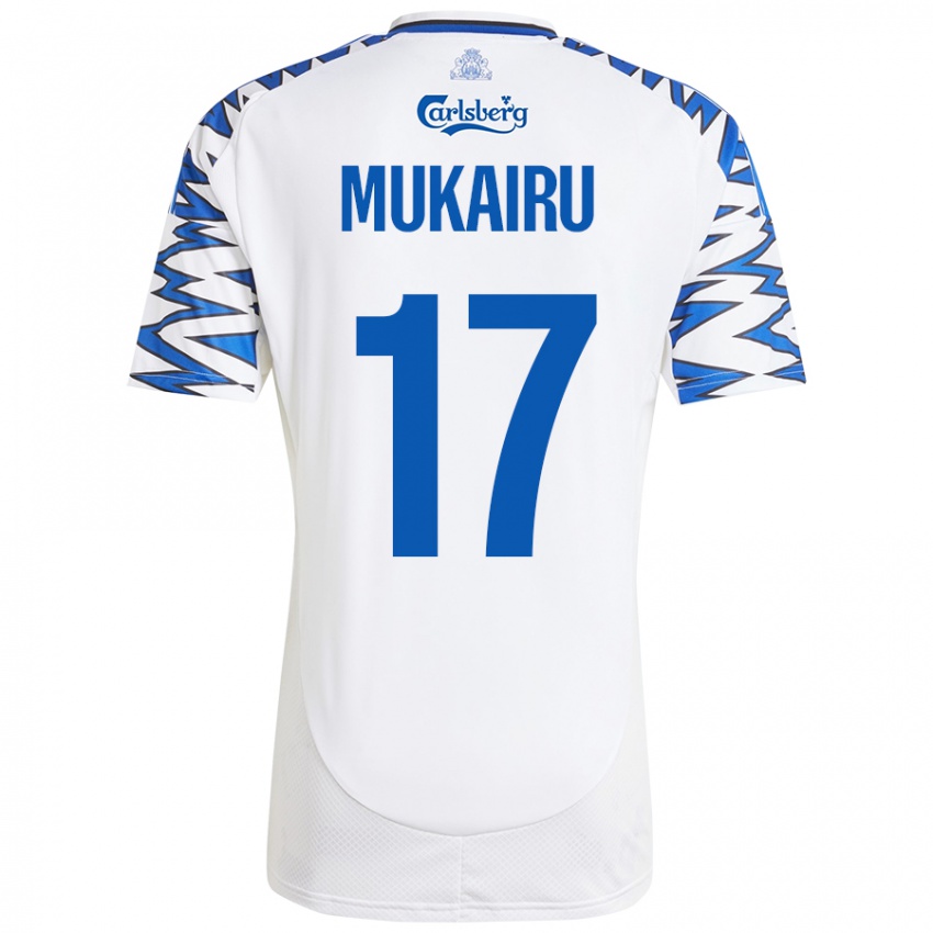 Mujer Camiseta Paul Mukairu #17 Blanco Azul Cielo 1ª Equipación 2024/25 La Camisa