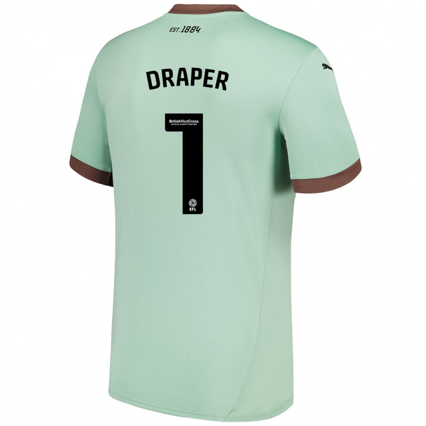 Mujer Camiseta Anna Draper #1 Verde Pálido 2ª Equipación 2024/25 La Camisa