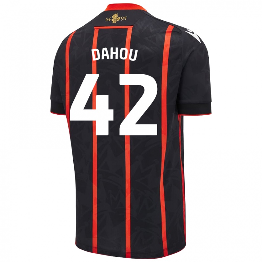 Mujer Camiseta Jemima Dahou #42 Negro Rojo 2ª Equipación 2024/25 La Camisa