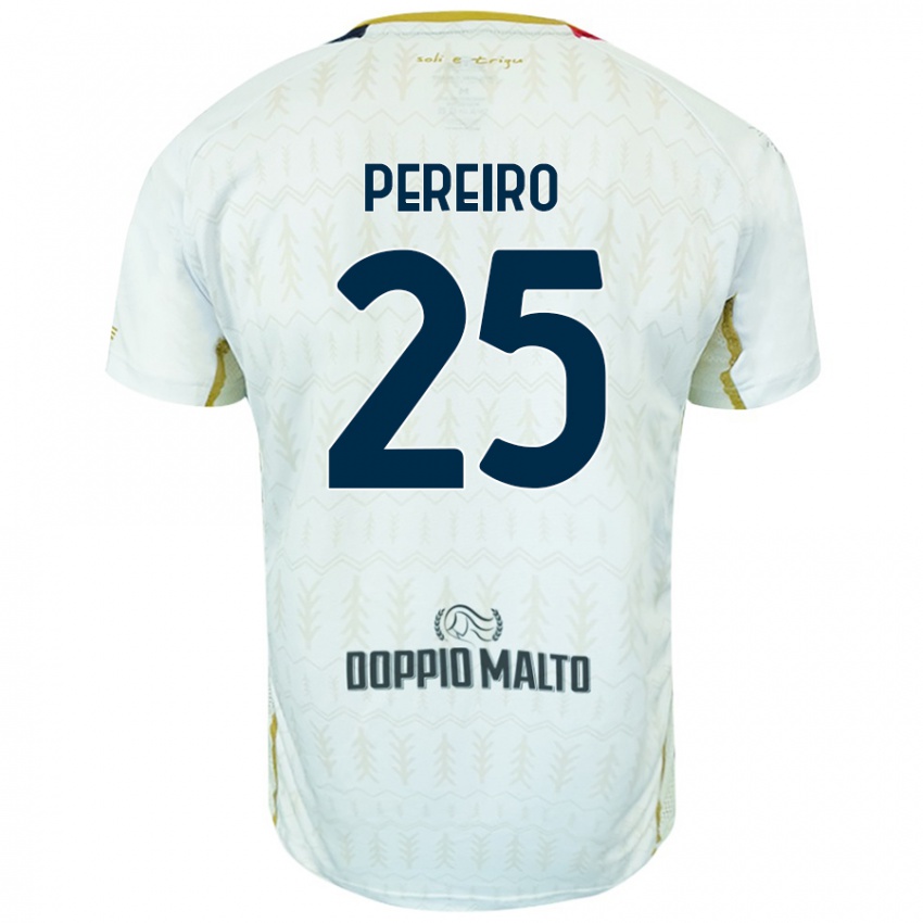 Mujer Camiseta Gastón Pereiro #25 Blanco 2ª Equipación 2024/25 La Camisa