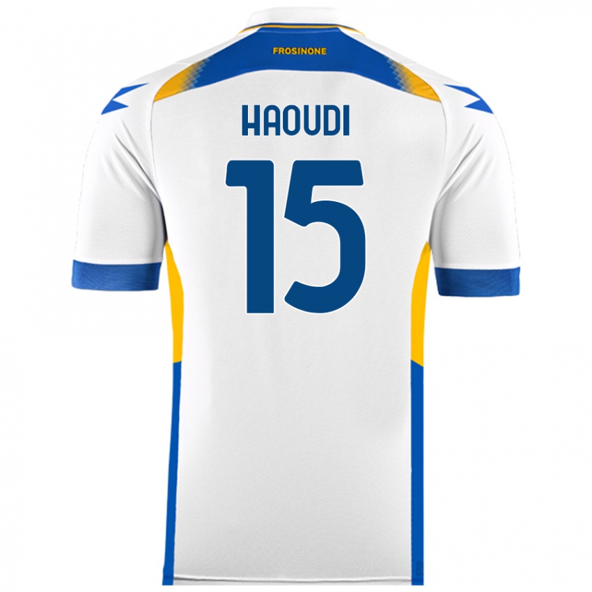 Mujer Camiseta Hamza Haoudi #15 Blanco 2ª Equipación 2024/25 La Camisa