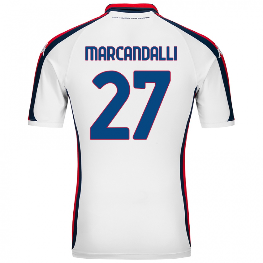 Mujer Camiseta Alessandro Marcandalli #27 Blanco 2ª Equipación 2024/25 La Camisa