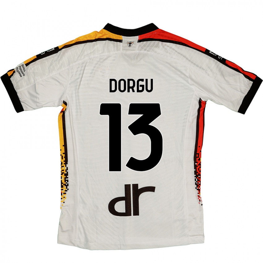 Mujer Camiseta Patrick Dorgu #13 Blanco Negro 2ª Equipación 2024/25 La Camisa