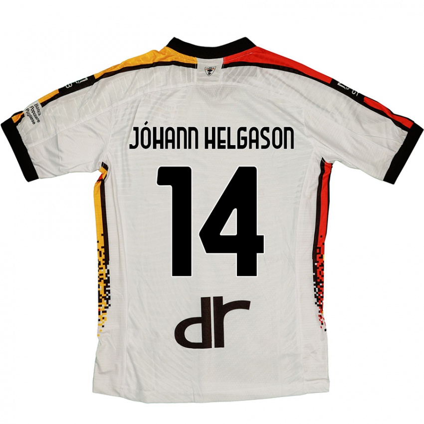 Mujer Camiseta Thórir Jóhann Helgason #14 Blanco Negro 2ª Equipación 2024/25 La Camisa