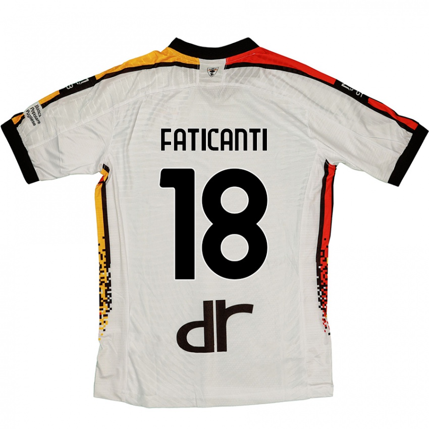 Mujer Camiseta Giacomo Faticanti #18 Blanco Negro 2ª Equipación 2024/25 La Camisa