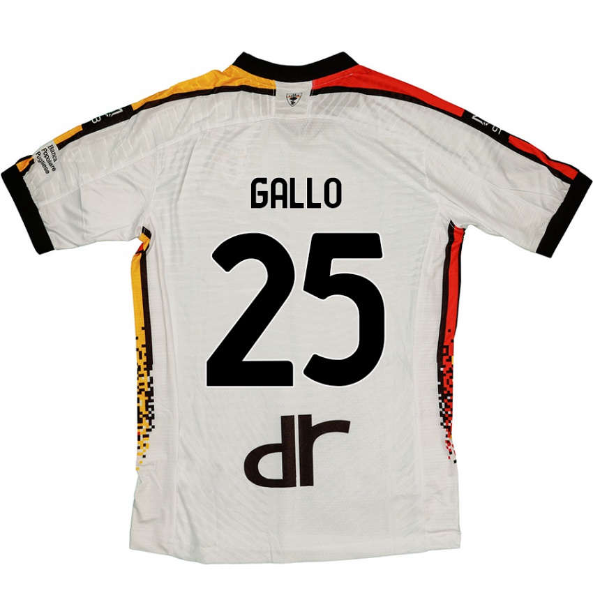 Mujer Camiseta Antonino Gallo #25 Blanco Negro 2ª Equipación 2024/25 La Camisa