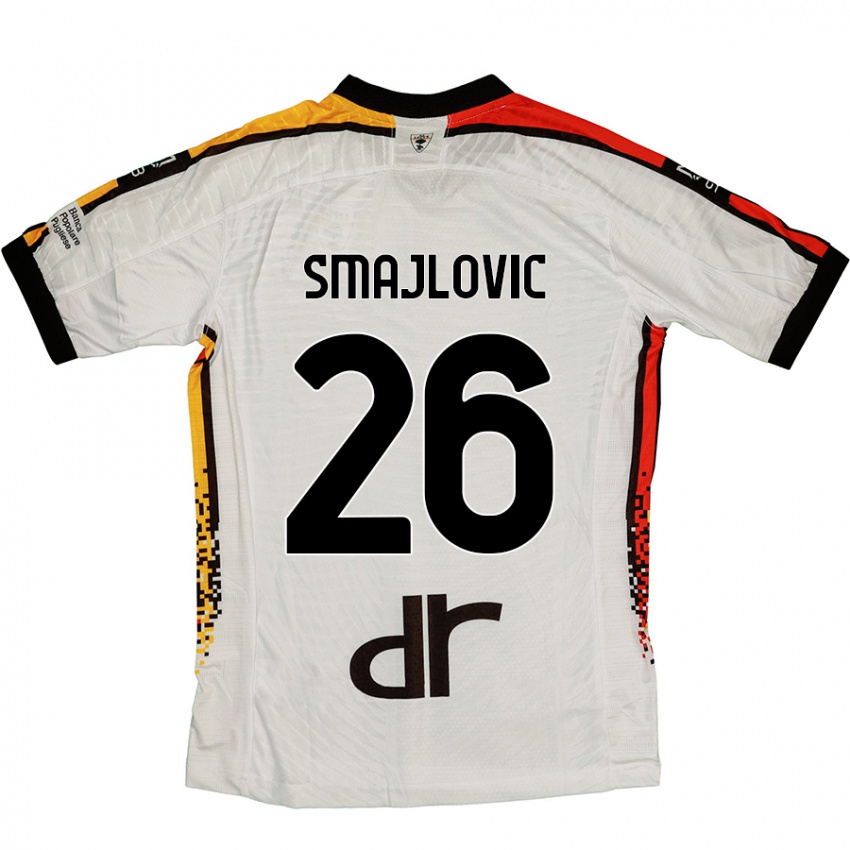 Mujer Camiseta Zinedin Smajlovic #26 Blanco Negro 2ª Equipación 2024/25 La Camisa