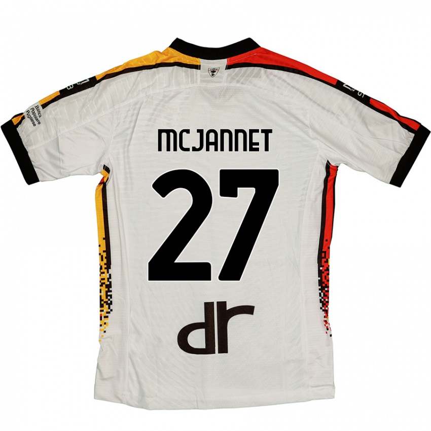 Mujer Camiseta Ed Mcjannet #27 Blanco Negro 2ª Equipación 2024/25 La Camisa