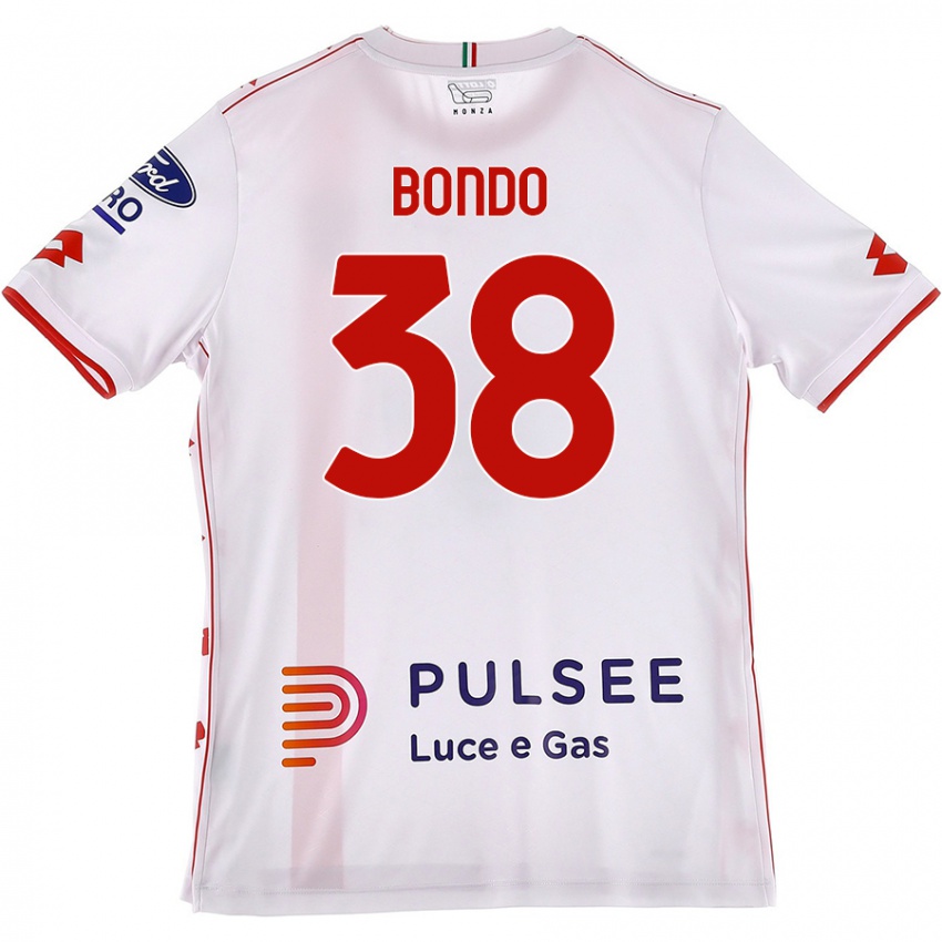 Mujer Camiseta Warren Bondo #38 Blanco Rojo 2ª Equipación 2024/25 La Camisa