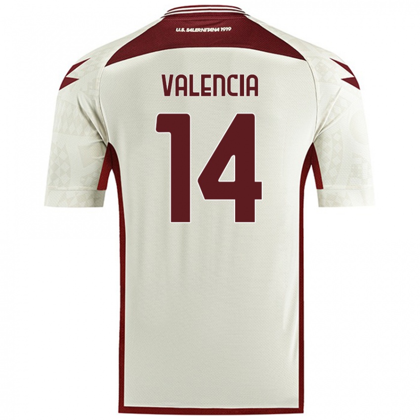 Mujer Camiseta Diego Valencia #14 Color Crema 2ª Equipación 2024/25 La Camisa