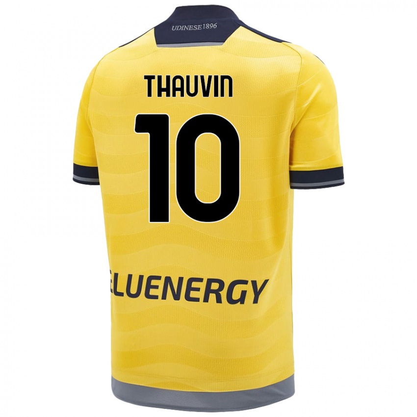 Mujer Camiseta Florian Thauvin #10 Dorado 2ª Equipación 2024/25 La Camisa