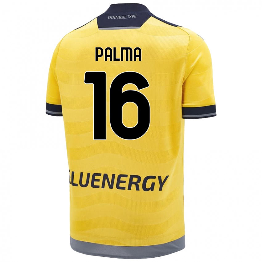 Mujer Camiseta Matteo Palma #16 Dorado 2ª Equipación 2024/25 La Camisa