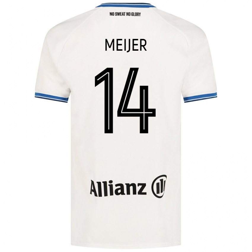 Mujer Camiseta Bjorn Meijer #14 Blanco 2ª Equipación 2024/25 La Camisa