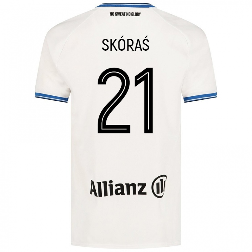 Mujer Camiseta Michal Skoras #21 Blanco 2ª Equipación 2024/25 La Camisa