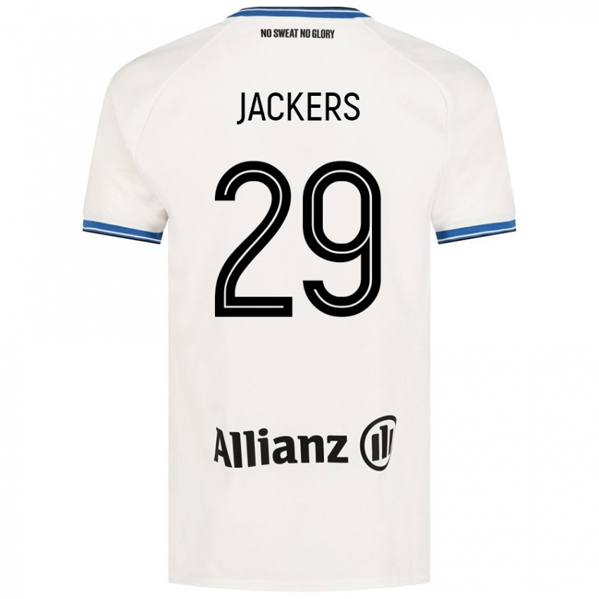 Mujer Camiseta Nordin Jackers #29 Blanco 2ª Equipación 2024/25 La Camisa