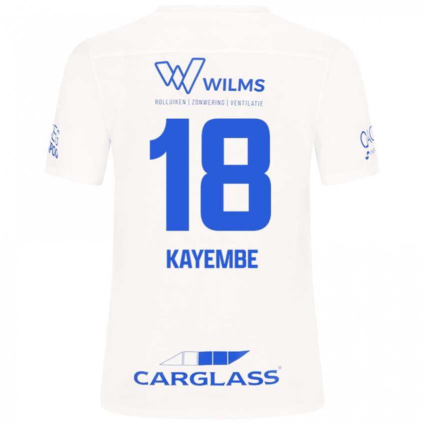 Mujer Camiseta Joris Kayembe #18 Blanco 2ª Equipación 2024/25 La Camisa