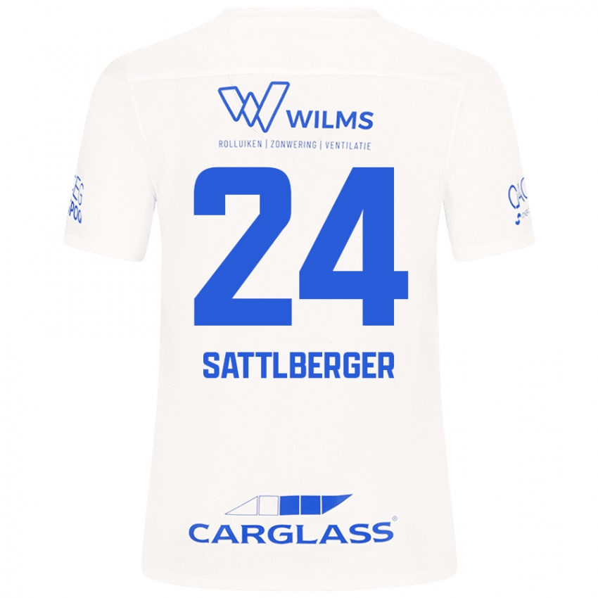 Mujer Camiseta Nikolas Sattlberger #24 Blanco 2ª Equipación 2024/25 La Camisa