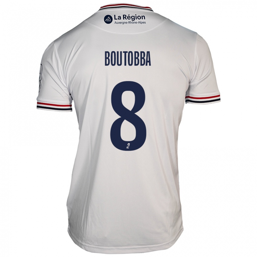 Mujer Camiseta Bilal Boutobba #8 Blanco 2ª Equipación 2024/25 La Camisa