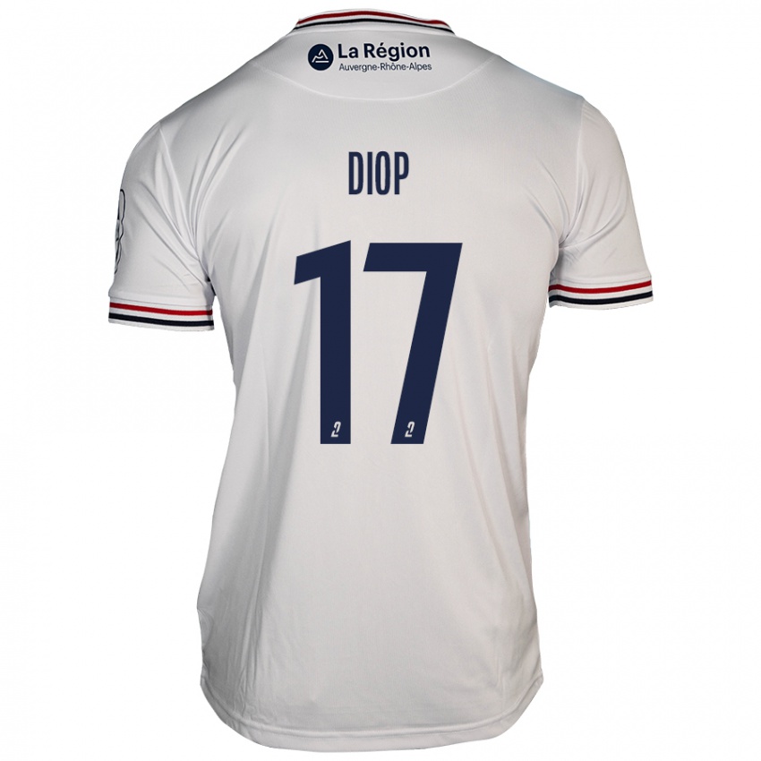 Mujer Camiseta Ousmane Diop #17 Blanco 2ª Equipación 2024/25 La Camisa