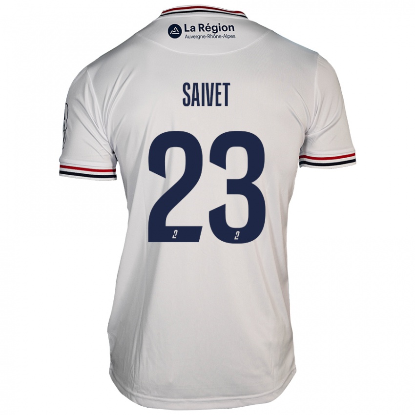 Mujer Camiseta Henri Saivet #23 Blanco 2ª Equipación 2024/25 La Camisa