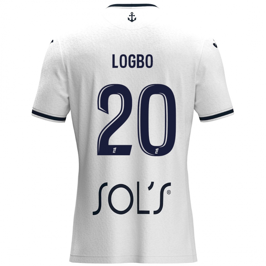 Mujer Camiseta Andy Logbo #20 Blanco Azul Oscuro 2ª Equipación 2024/25 La Camisa