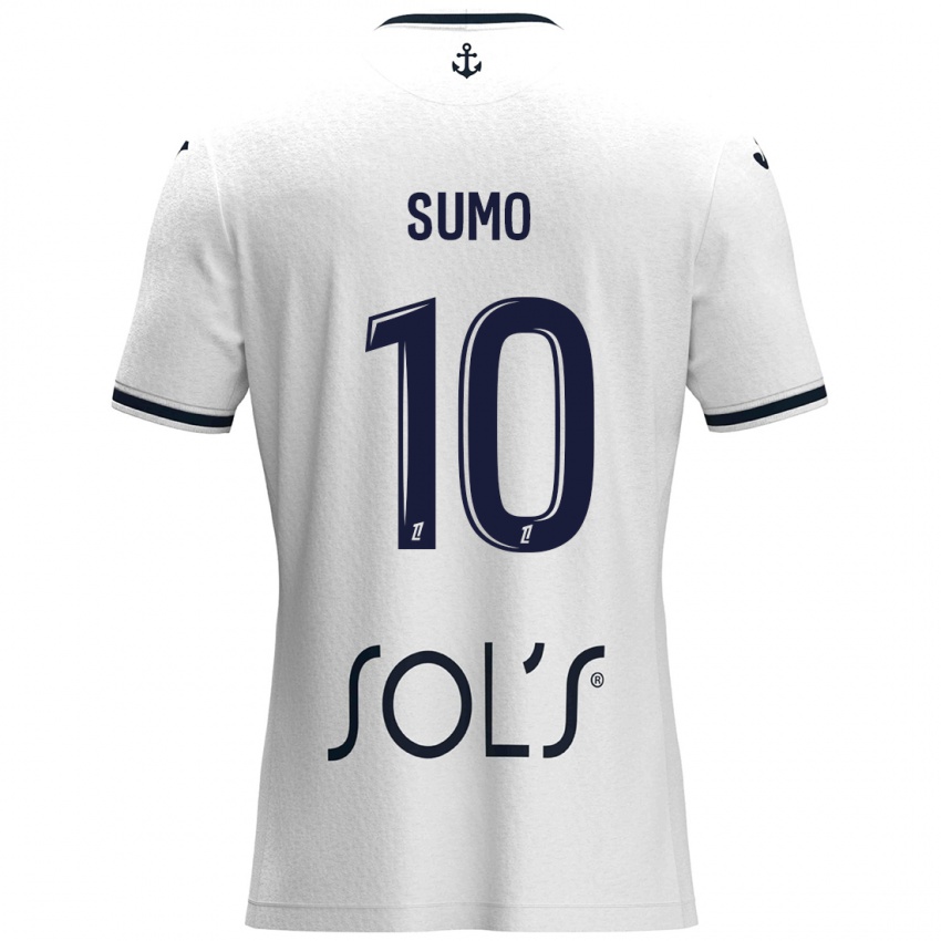 Mujer Camiseta Eva Sumo #10 Blanco Azul Oscuro 2ª Equipación 2024/25 La Camisa