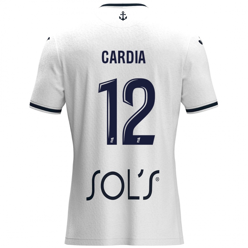 Mujer Camiseta Mickaëla Cardia #12 Blanco Azul Oscuro 2ª Equipación 2024/25 La Camisa