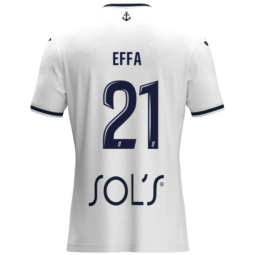 Mujer Camiseta Chancelle Effa Effa #21 Blanco Azul Oscuro 2ª Equipación 2024/25 La Camisa