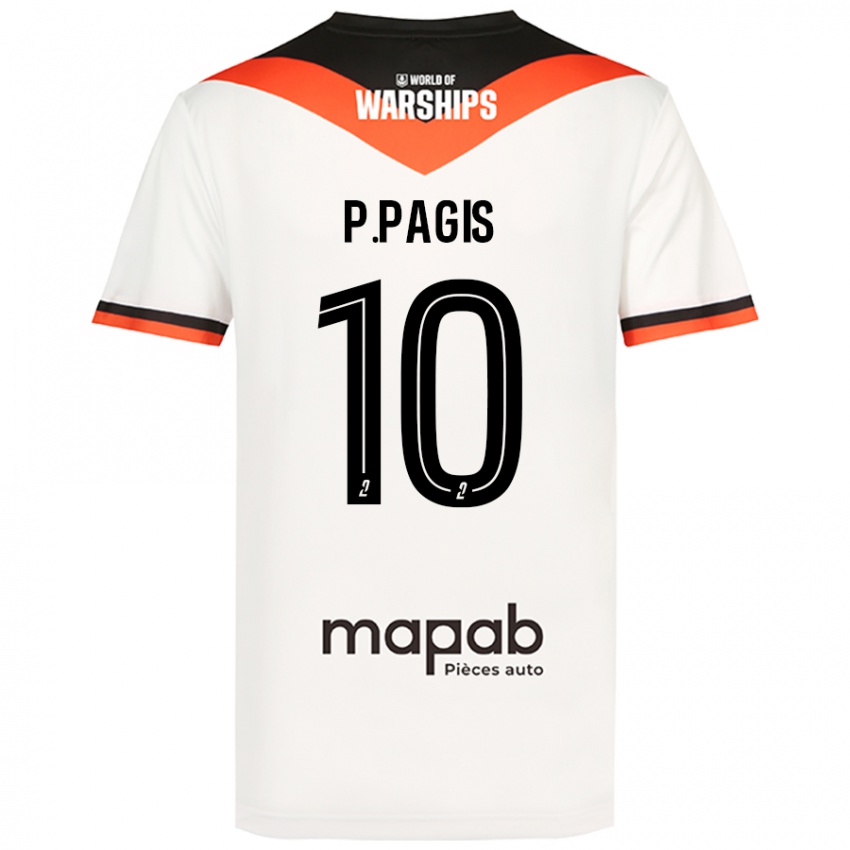 Mujer Camiseta Pablo Pagis #10 Blanco 2ª Equipación 2024/25 La Camisa