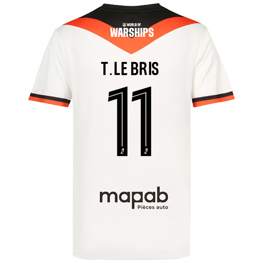 Mujer Camiseta Théo Le Bris #11 Blanco 2ª Equipación 2024/25 La Camisa