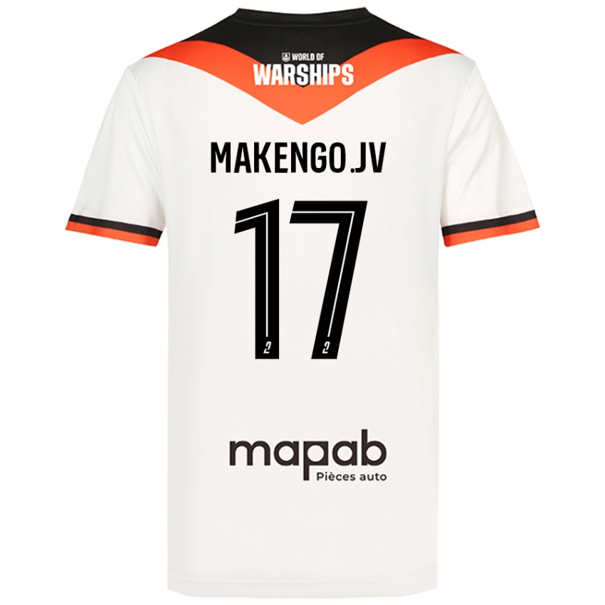 Mujer Camiseta Jean-Victor Makengo #17 Blanco 2ª Equipación 2024/25 La Camisa