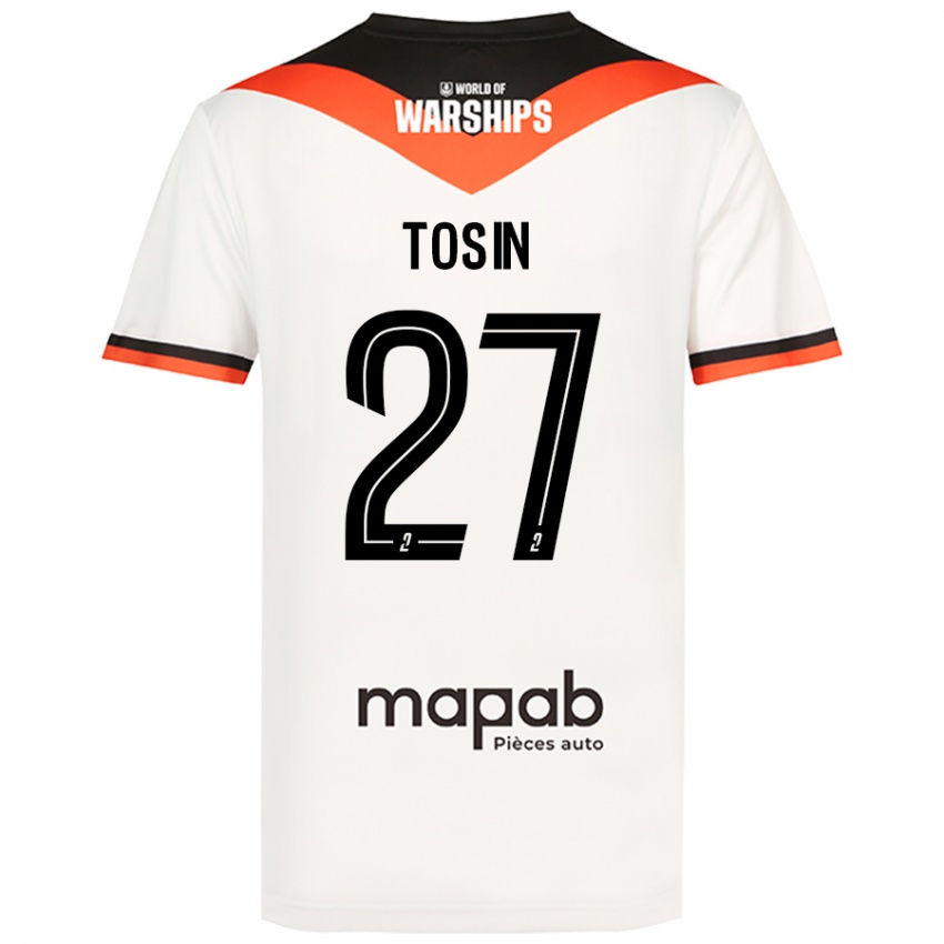 Mujer Camiseta Aiyegun Tosin #27 Blanco 2ª Equipación 2024/25 La Camisa