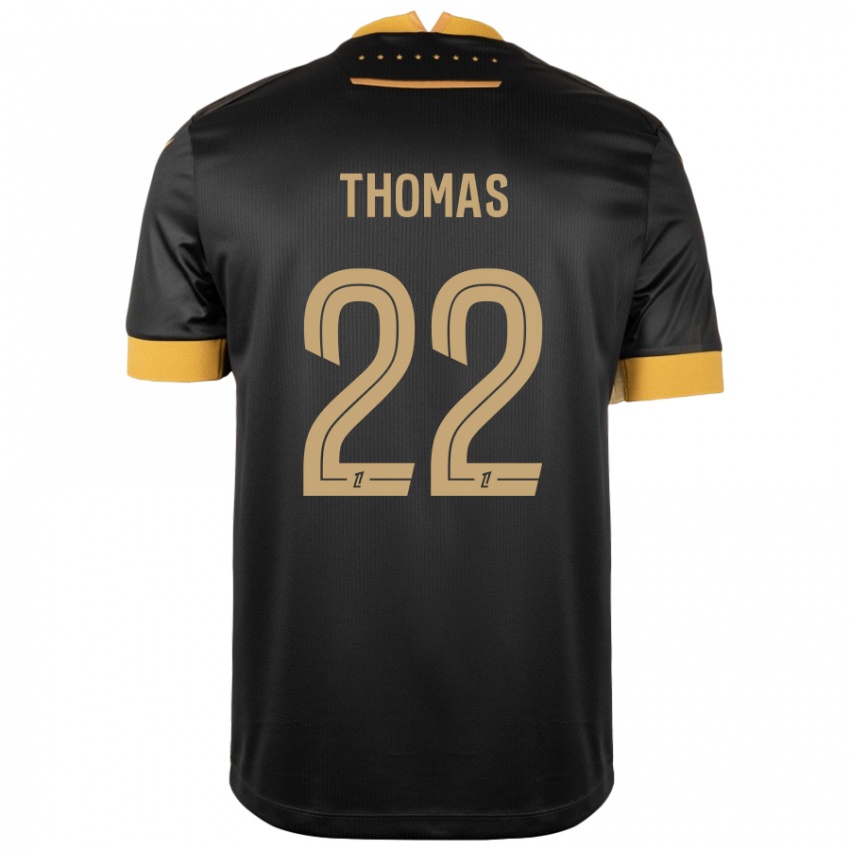 Mujer Camiseta Sorba Thomas #22 Negro Marrón 2ª Equipación 2024/25 La Camisa