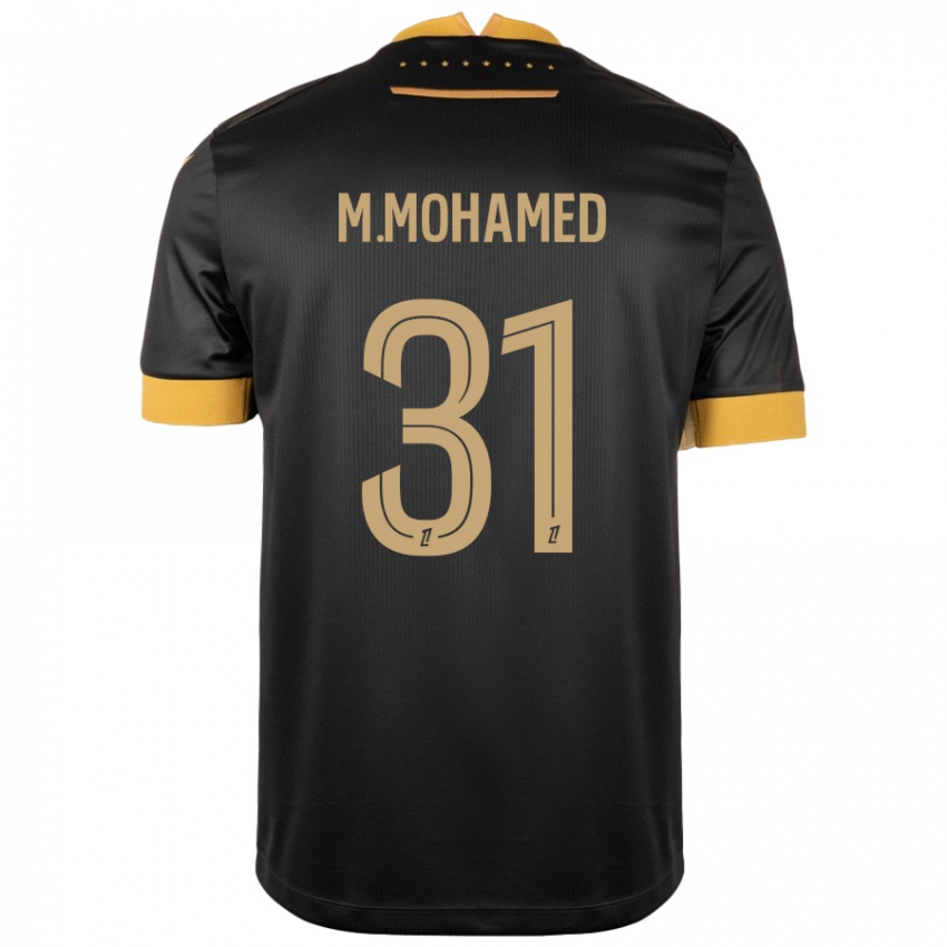 Mujer Camiseta Mostafa Mohamed #31 Negro Marrón 2ª Equipación 2024/25 La Camisa