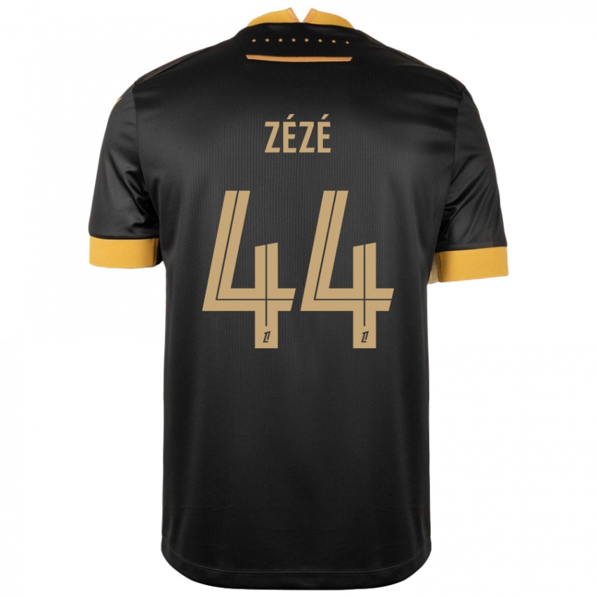 Mujer Camiseta Nathan Zézé #44 Negro Marrón 2ª Equipación 2024/25 La Camisa