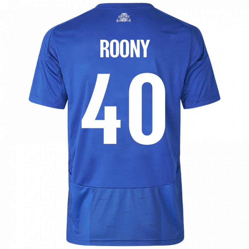 Mujer Camiseta Roony Bardghji #40 Blanco Azul 2ª Equipación 2024/25 La Camisa